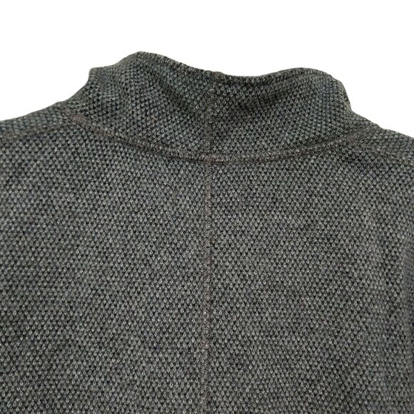 Prana Wool Blend Ebba Sweater Womens Medium Gray Cowl Neck Button Textured Soft - Picture 7 of 12